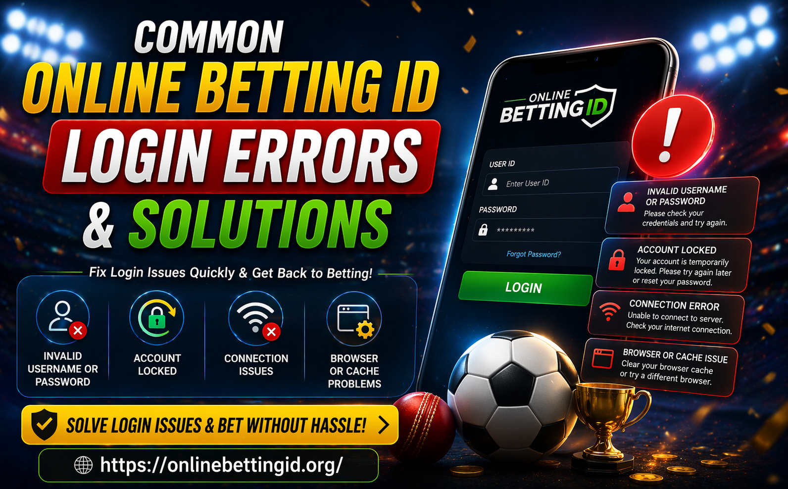 Common Online Betting ID Login Errors & Solution